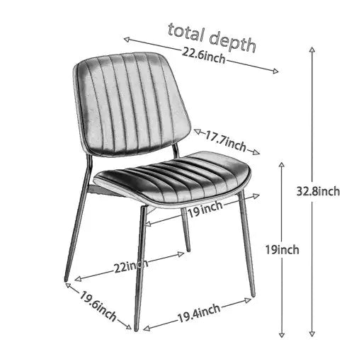 Mid-Century Faux Leather Dining Chairs (Set of 2)
