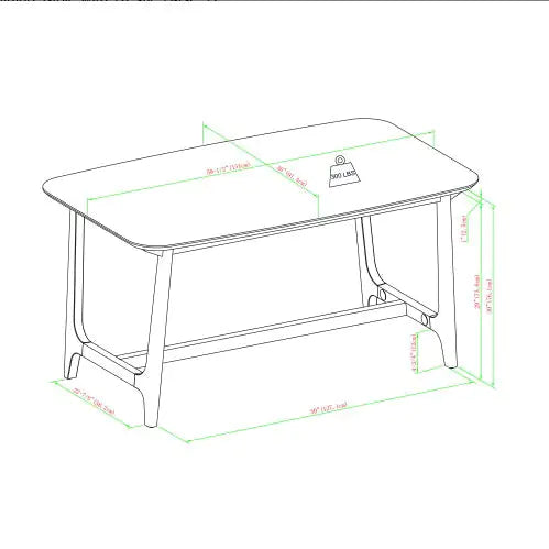 Mid-Century Modern Dining Table With Trestle Base, Black Ash Veneer
