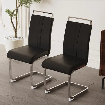 Modern High-Back PU Dining Chairs (Set of 4)