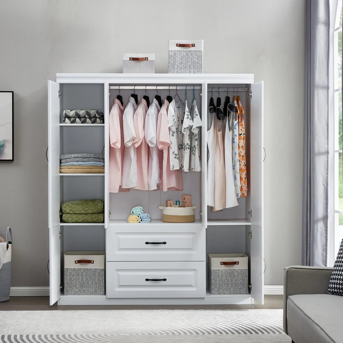 Modern 2-Door Wardrobe Closet