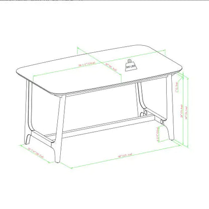 Mid-Century Modern Dining Table With Trestle Base, Black Ash Veneer