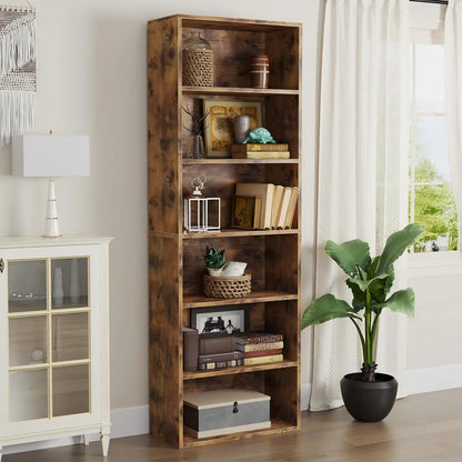 Rustic 6-Tier Display Bookshelf