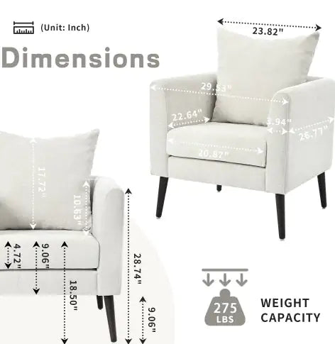 Upholstered Armchair With Solid Wood Legs