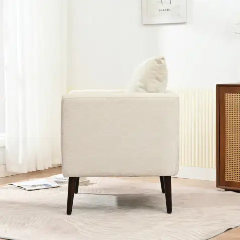 Upholstered Armchair With Solid Wood Legs