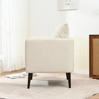 Upholstered Armchair With Solid Wood Legs